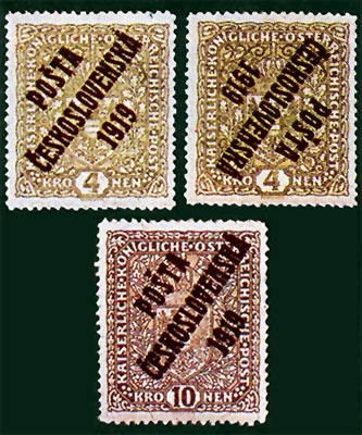 Nejvzácnější československé známky, přetisky 