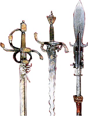 Kombinace chladných a palných zbraní, 16. století