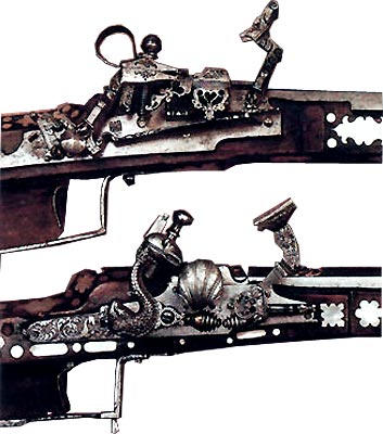 Křesadlové zámky pušek, 17. století