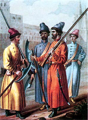 Důstojníci a mužstvo ruských střelců, kolem 1675